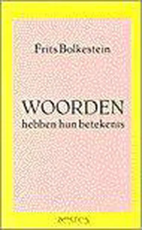 Omslag van Woorden hebben hun betekenis
